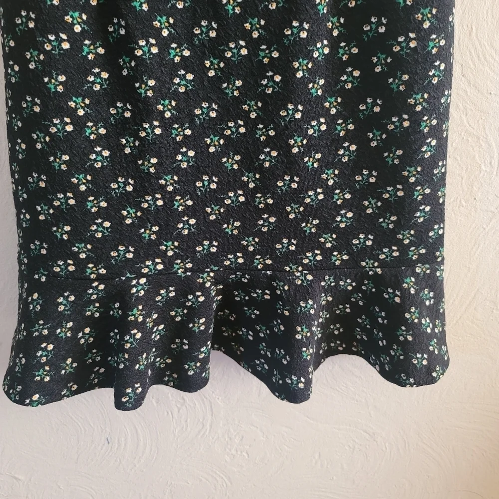 Hutch (Anthropologie),‎ Ditsy Floral Corset Mini Dress, Black, Size Small